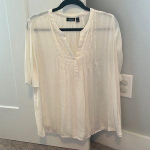 A.n.a. Cream shirt sleeve blouse